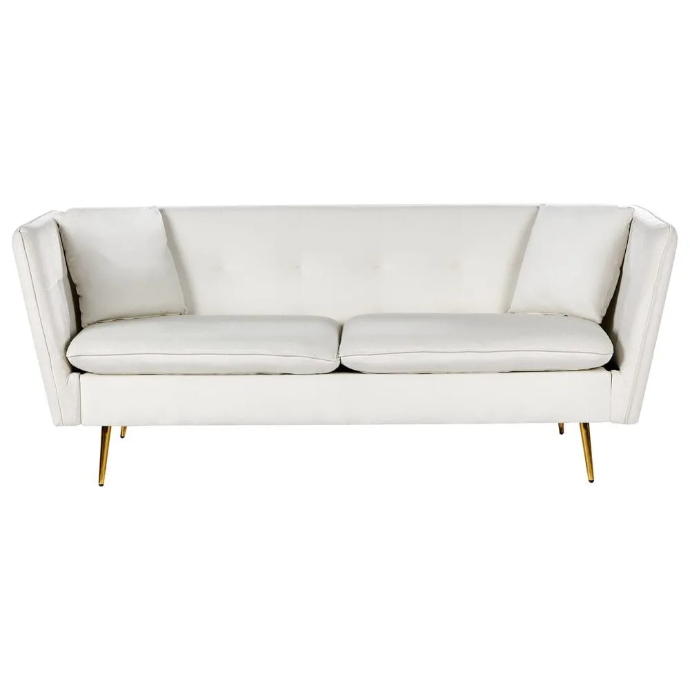 3-sits soffa Frederica - Vitt, guld/Sammet
