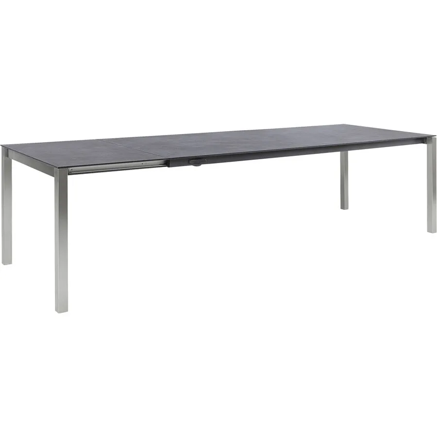 Gartentisch ausziehbar Campo Grande Edelstahl gebürstet / Sirius Mineralkeramik/Edelstahl B 180 T 90 cm - Möbel Konfigurator: Traummöbel individuell