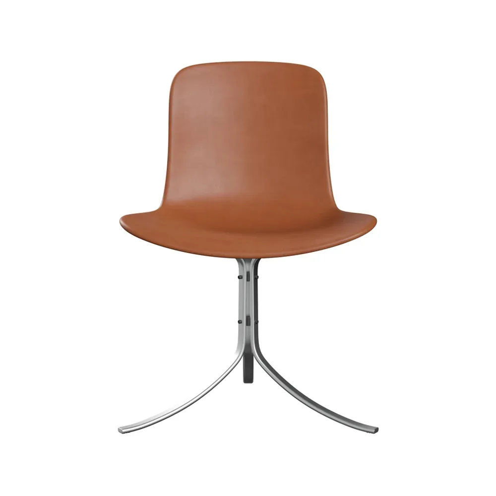Fritz Hansen PK9 stol Leather grace walnut-steel