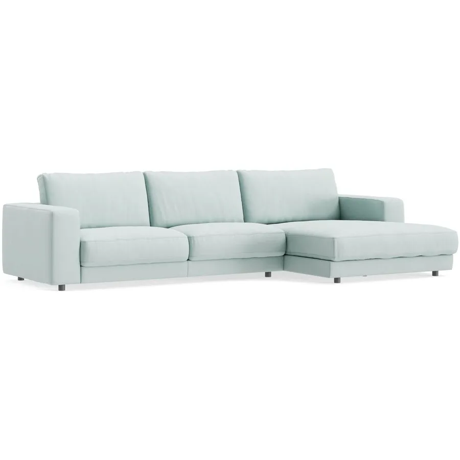 Ecksofa Ava Rechts Bezug: 100% Polyester aqua B 330 T 170 cm - Möbel Konfigurator: Traummöbel individuell zusammenstellen