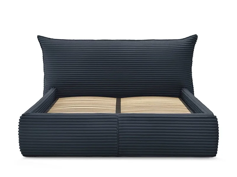 Kastenbett BOBOCHIC JADE 160x200cm cord-stoff dunkelblau