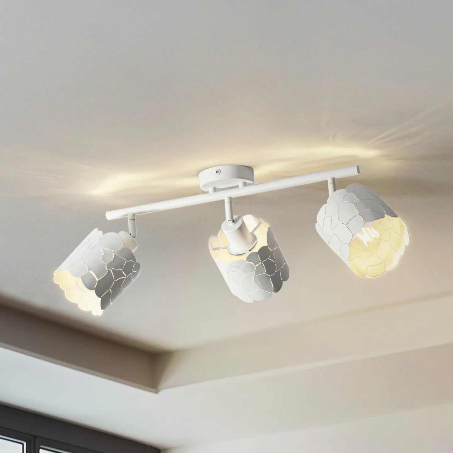 Aralena 3 Deckenleuchte Weiß - Lindby - Wohnzimmer - Modern - Metall - Mehrflammig
