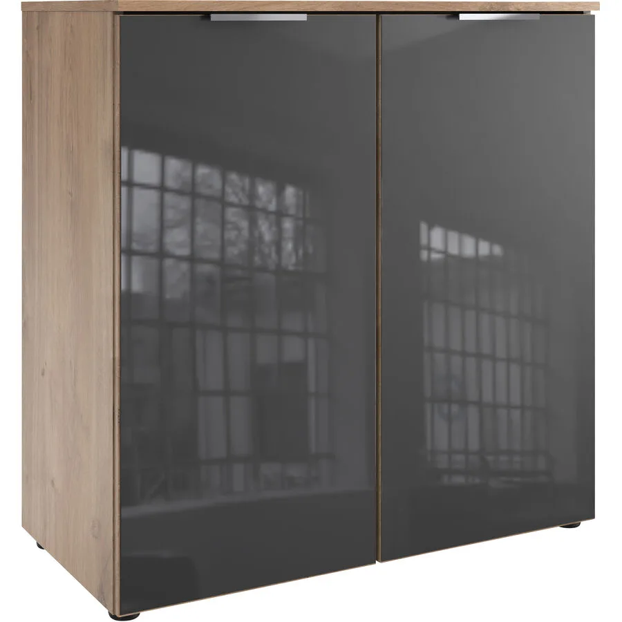 Kommode Sanko Plankeneiche/graphit Holzwerkstoff B 81 H 84 cm