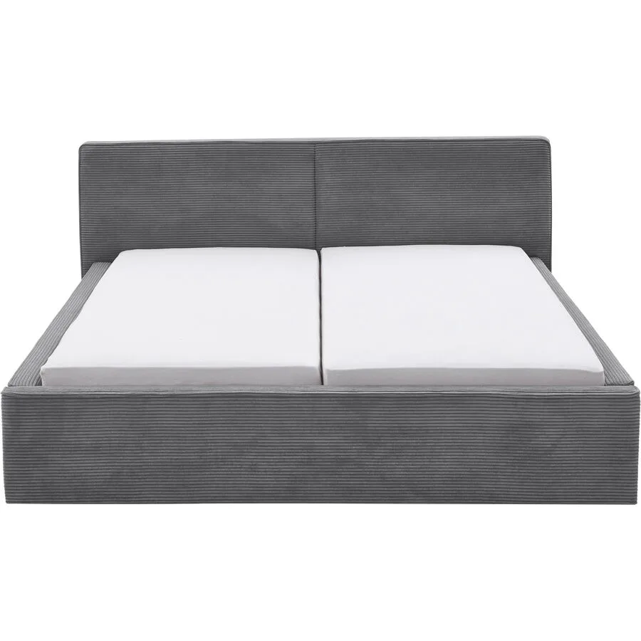 Bett Magnor Grau Stoff 160 x 200 cm