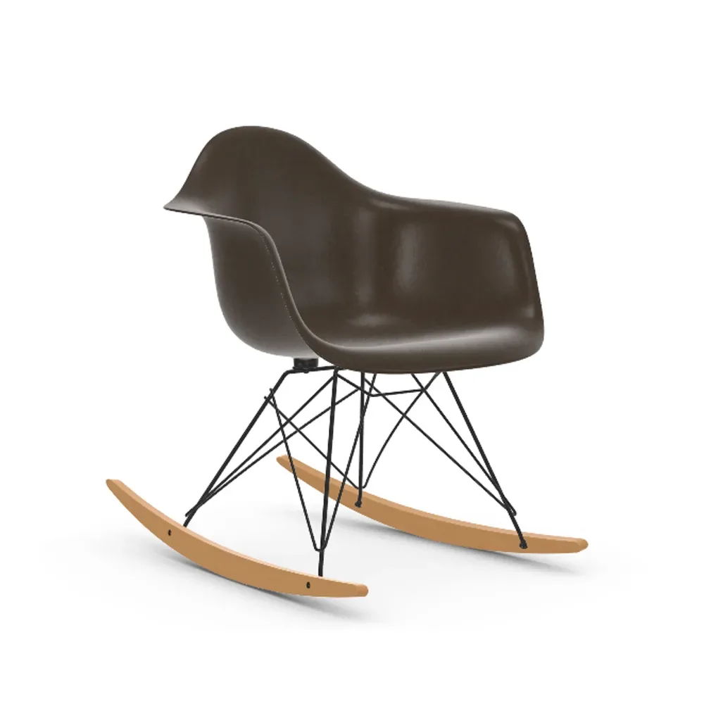 Vitra Eames fiberglass armchair RAR gungstol lönnmedar Elephant hide grey-Basic dark