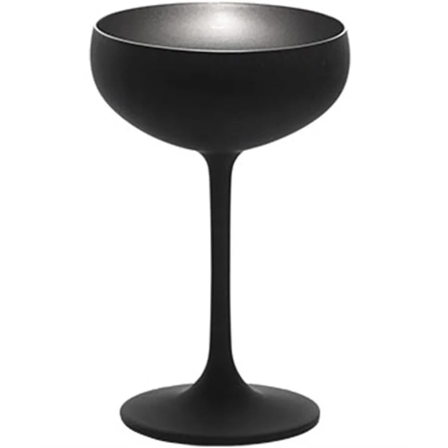 Diverse Sektgläser-Set Elements Schwarz/Silber Glas 14.7 cm 9.5 cm