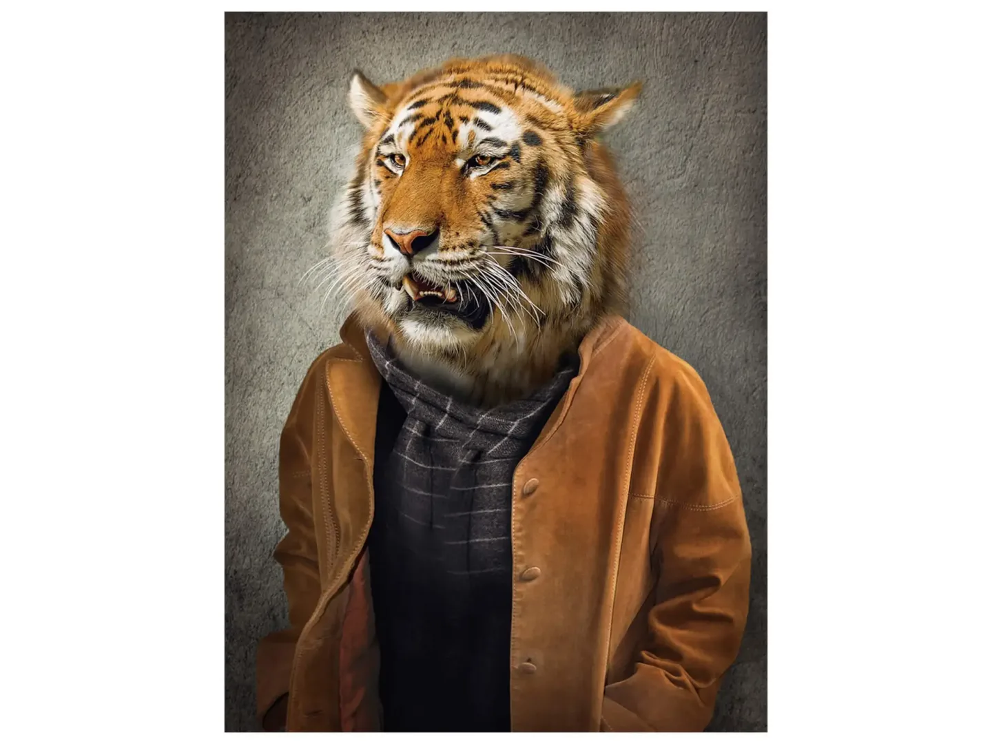 image LAND Digitaldruck auf Glas Tiger im Mantel | Schubiger Möbel