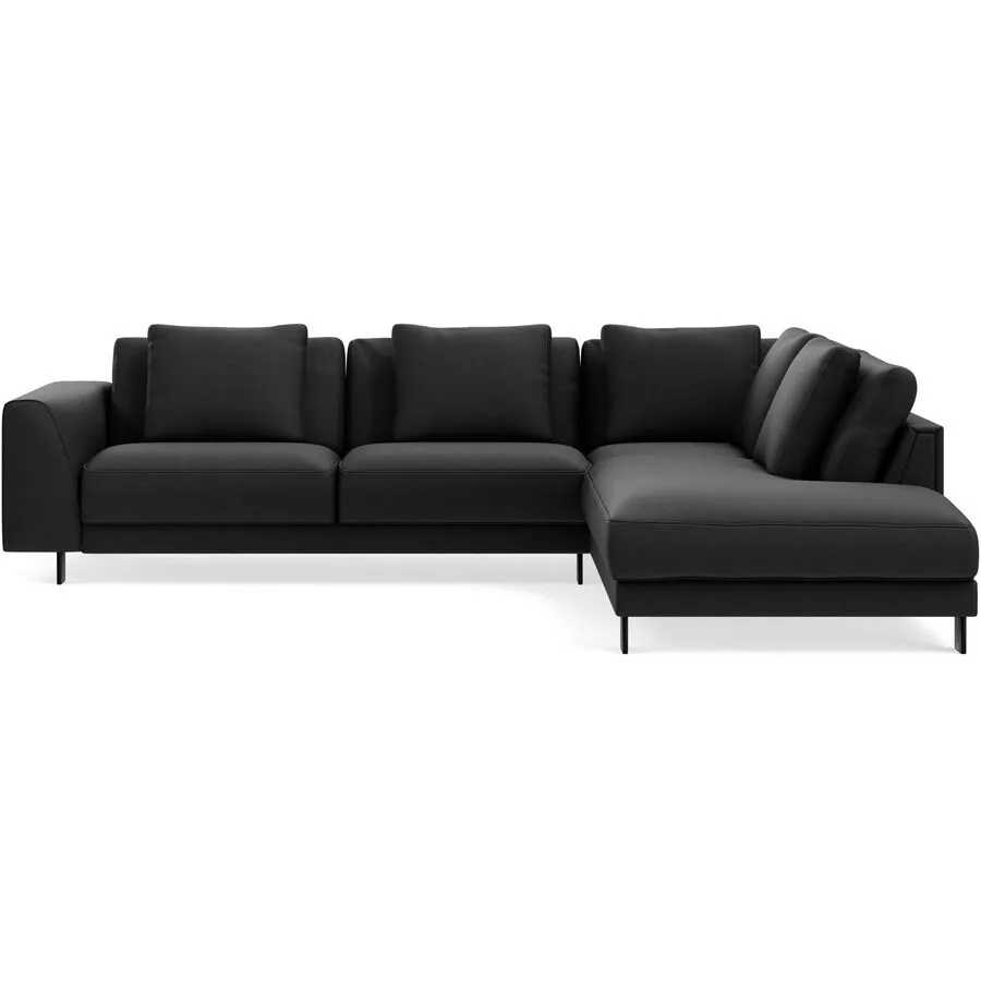 Ecksofa Avena Rechts Stoff/Metallfuss schwarz black B 283 T 233 cm - Möbel Konfigurator: Traummöbel individuell zusammenstellen