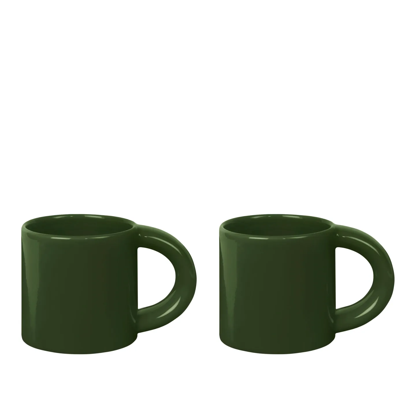 HEM - Bronto Mug (Set of 2) - Green - Kaffekoppar - supergroup - Grön - Sten