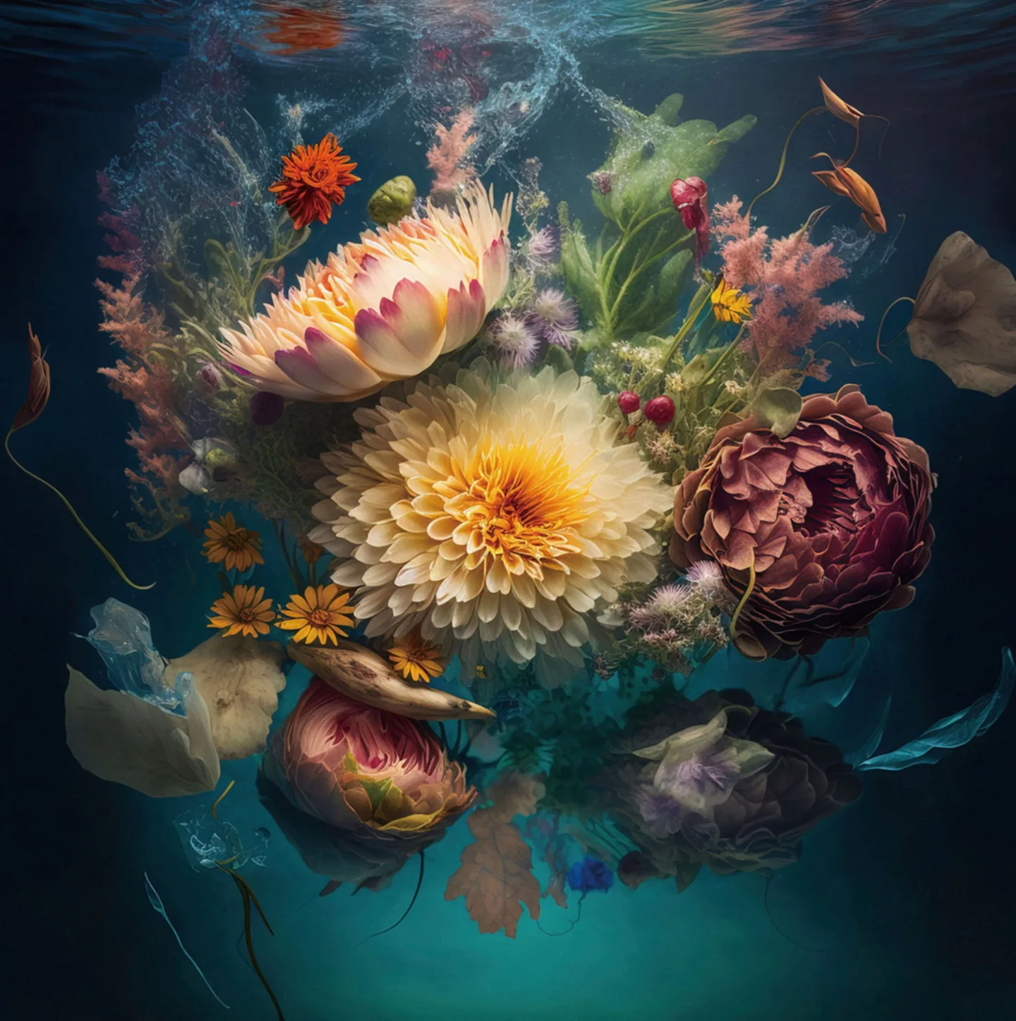 image LAND Glasbild Water Flowers | Schubiger Möbel