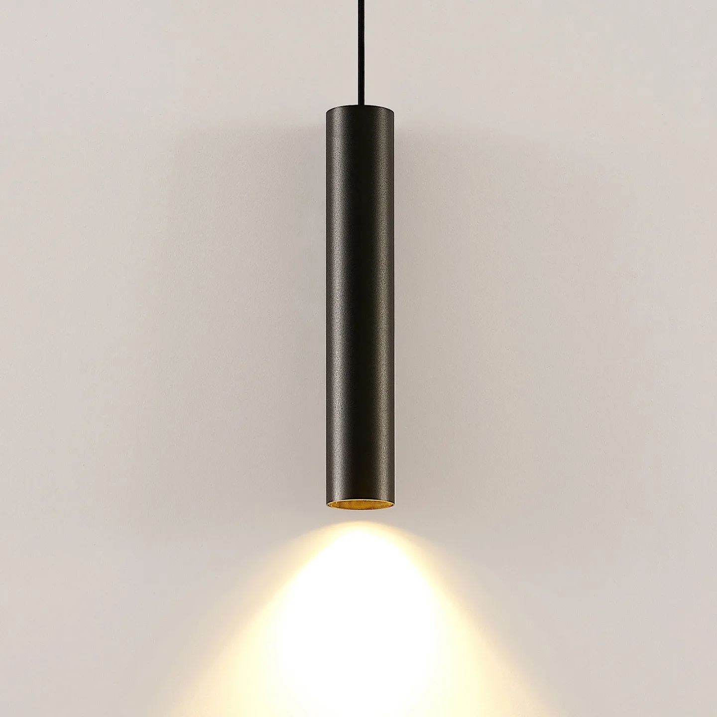 Arcchio Ejona Pendelleuchte, Höhe 35 cm, schwarz, Alu - Flurbereich - Modern - Metall - Einflammig