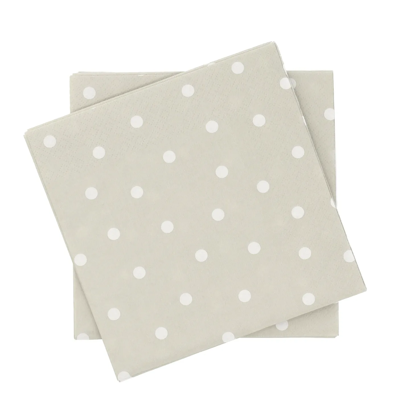 Scandi Essentials Feine Punkte Papierserviette Weiß-Beige, 20er-Pack, 33x33 cm