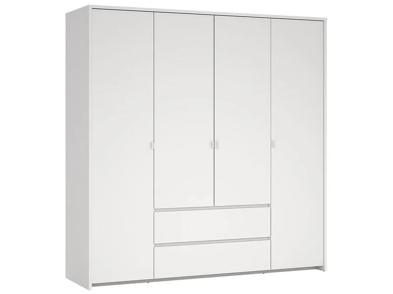 Drehtürenschrank NEXT weiss 4 Türen 2 Schubladen