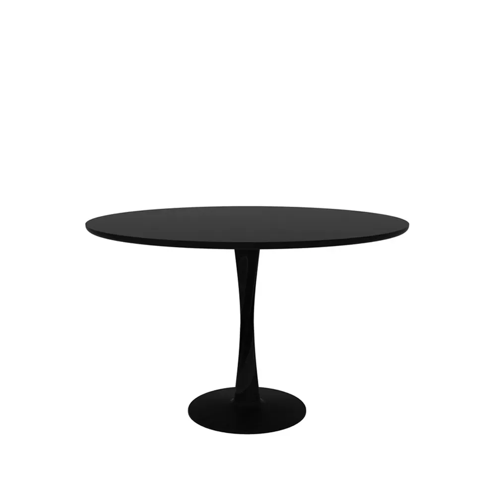 Ethnicraft Torsion matbord Svartbetsad ek, Ø127 cm