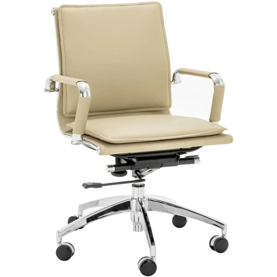 Bürostuhl Laelia beige Textilleder H 98 cm