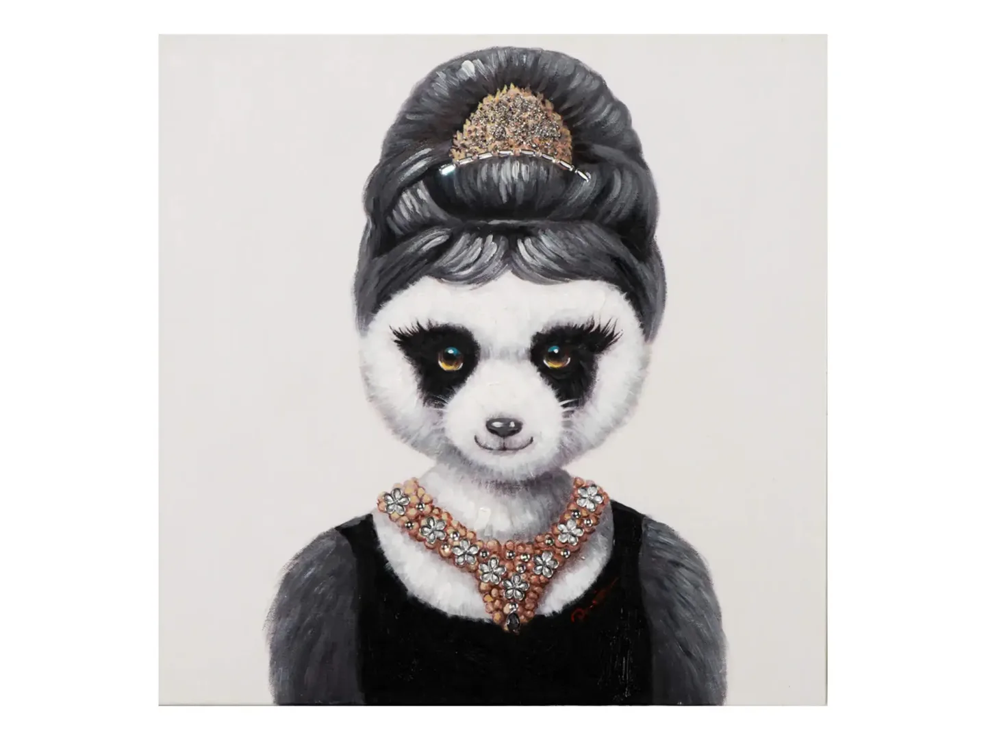 image LAND Bild Pandabär-Mädchen mit Juwelen Mehrfarbig | Schubiger Möbel