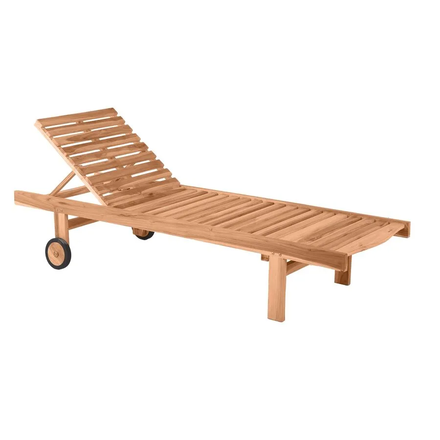 Liegestuhl Veit Braun Holz 200 cm 65 cm 36 cm - Farbe: natur - Material: Teak