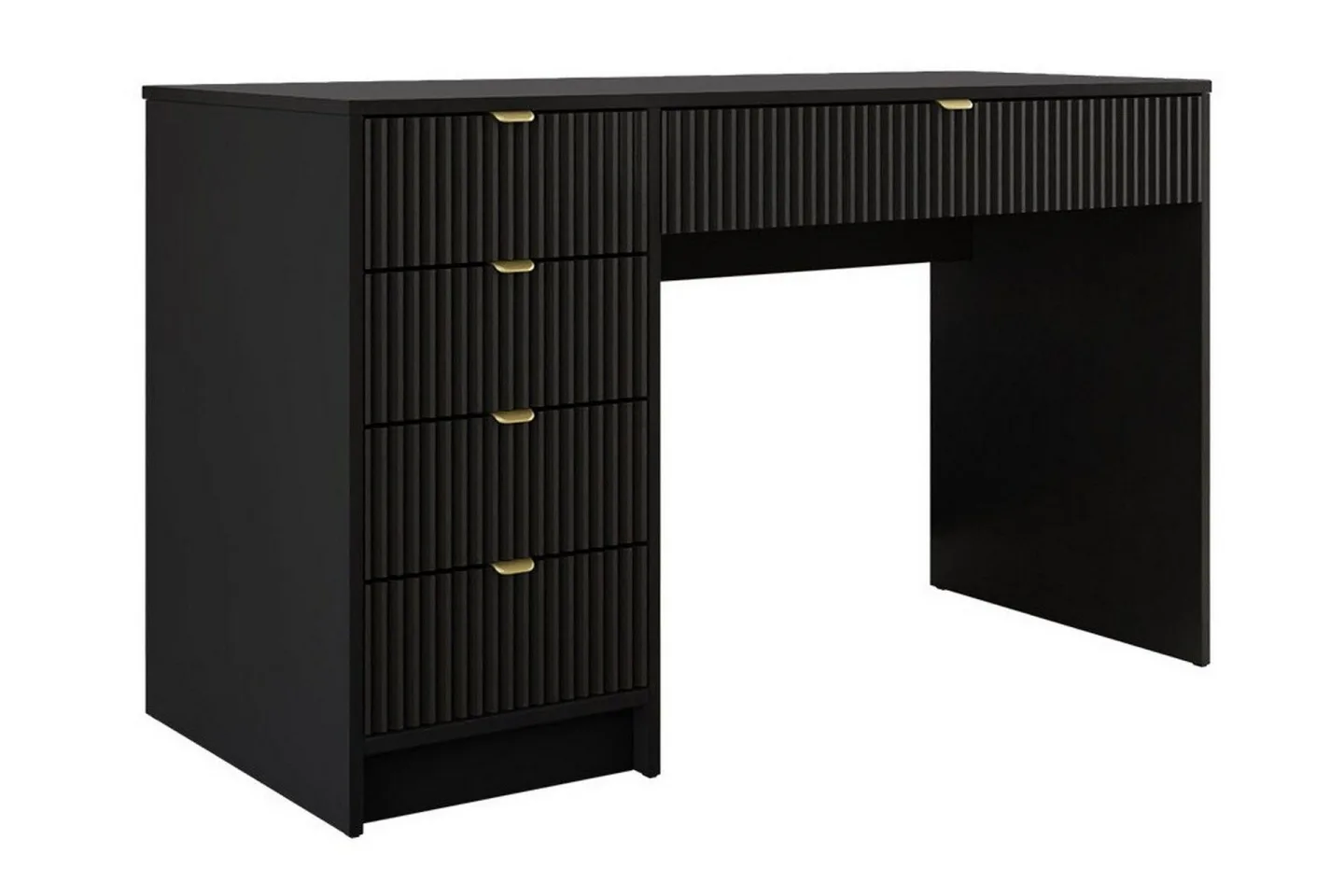 Novaj Sminkbord med lådor 120x55 cm - Svart / Mässing