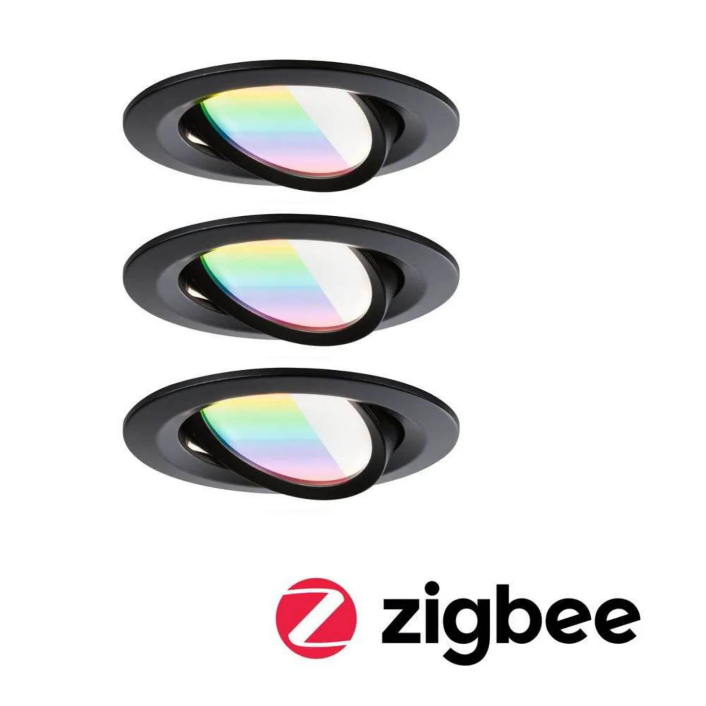 Nova Coin Smart Einbaulampe schwarz 8,4cm RGBW 3x - Paulmann - Wohnzimmer - Modern - Aluminium - Einflammig