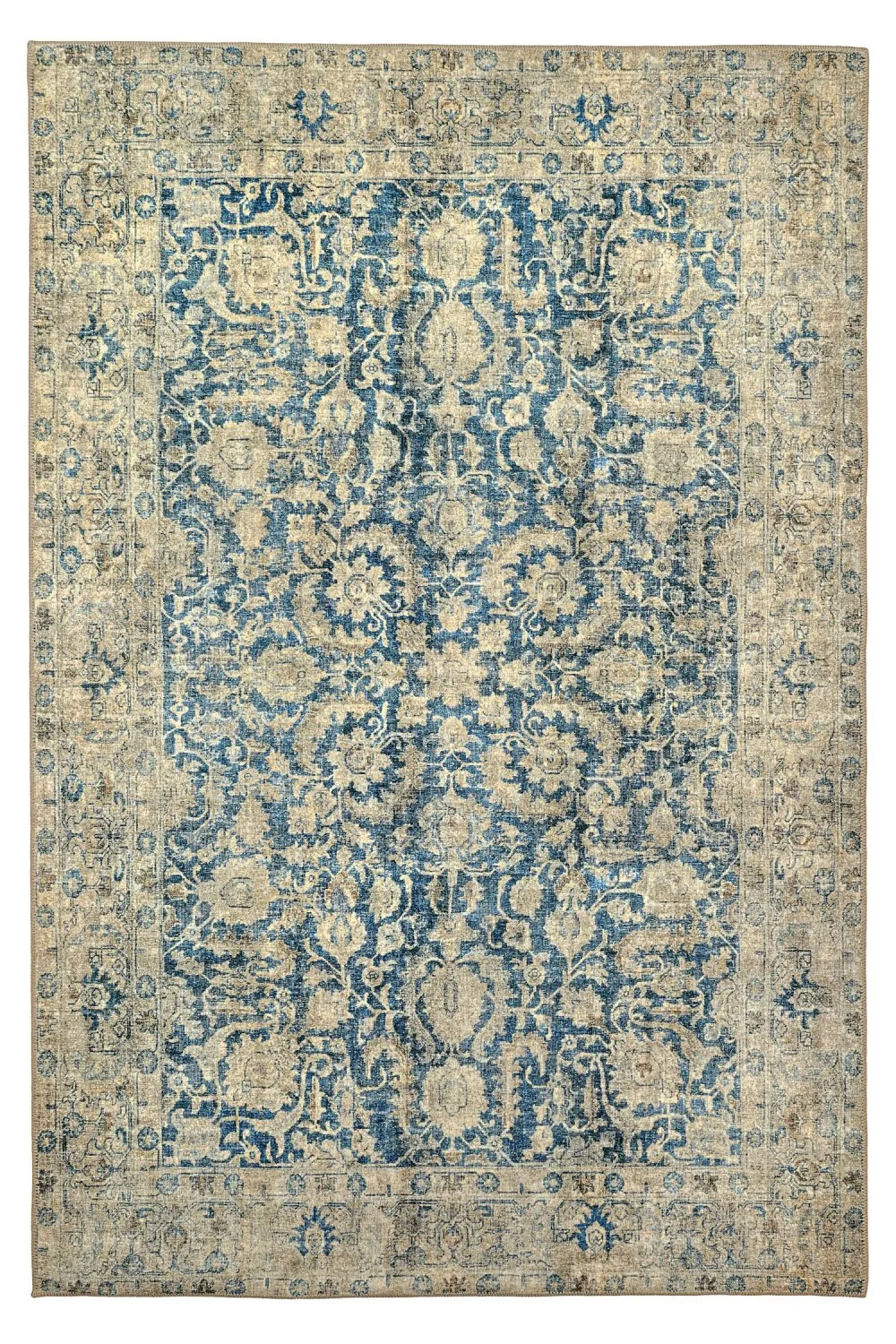 Flatvevd teppe - Delvar (blå) (Størrelse: 230 x 340 cm)
