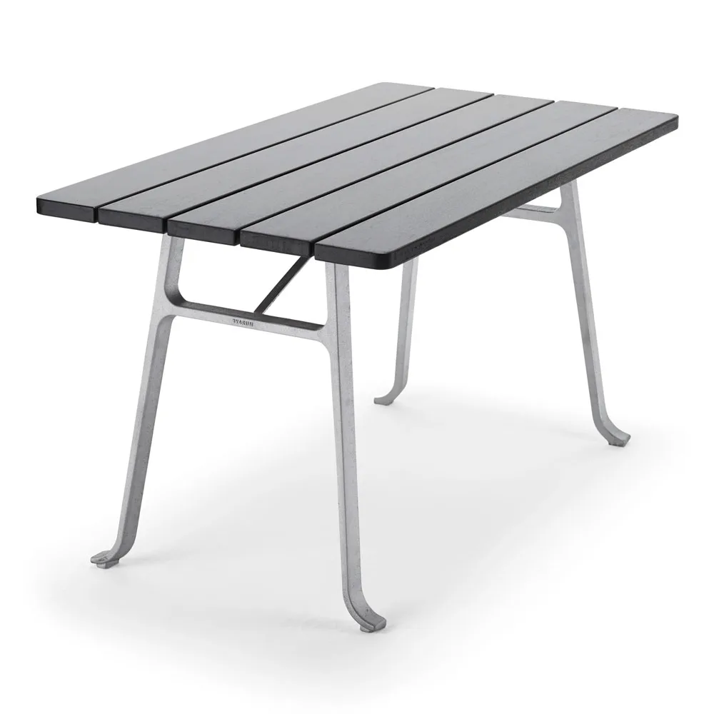 Byarums Bruk - Bord Seriff - Svartlaserad Mahogny/Natur - Matbord utomhus - Mårten Cyrén - Silver