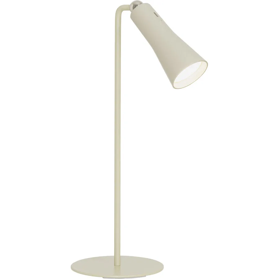 Tischlampe Banten Beige Kunststoff/Metall 12 cm 14 cm - Farbe: greige - LED - Lichtfarbe: Helles Neutralweiss - Material: Metall/Kunststoff -