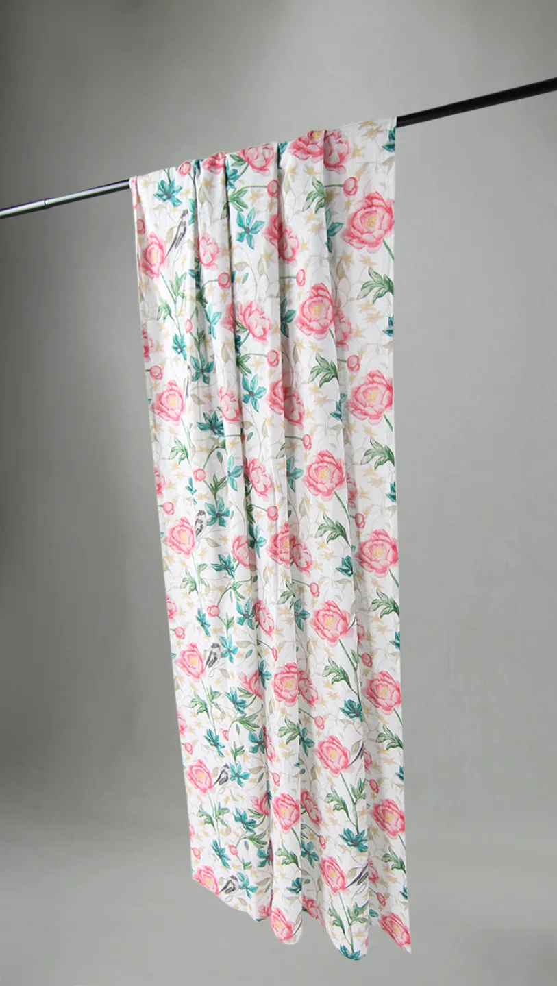 Gardiner - Bomullsgardin - Gullan (rosa) (Størrelse: 140 x 250 cm)