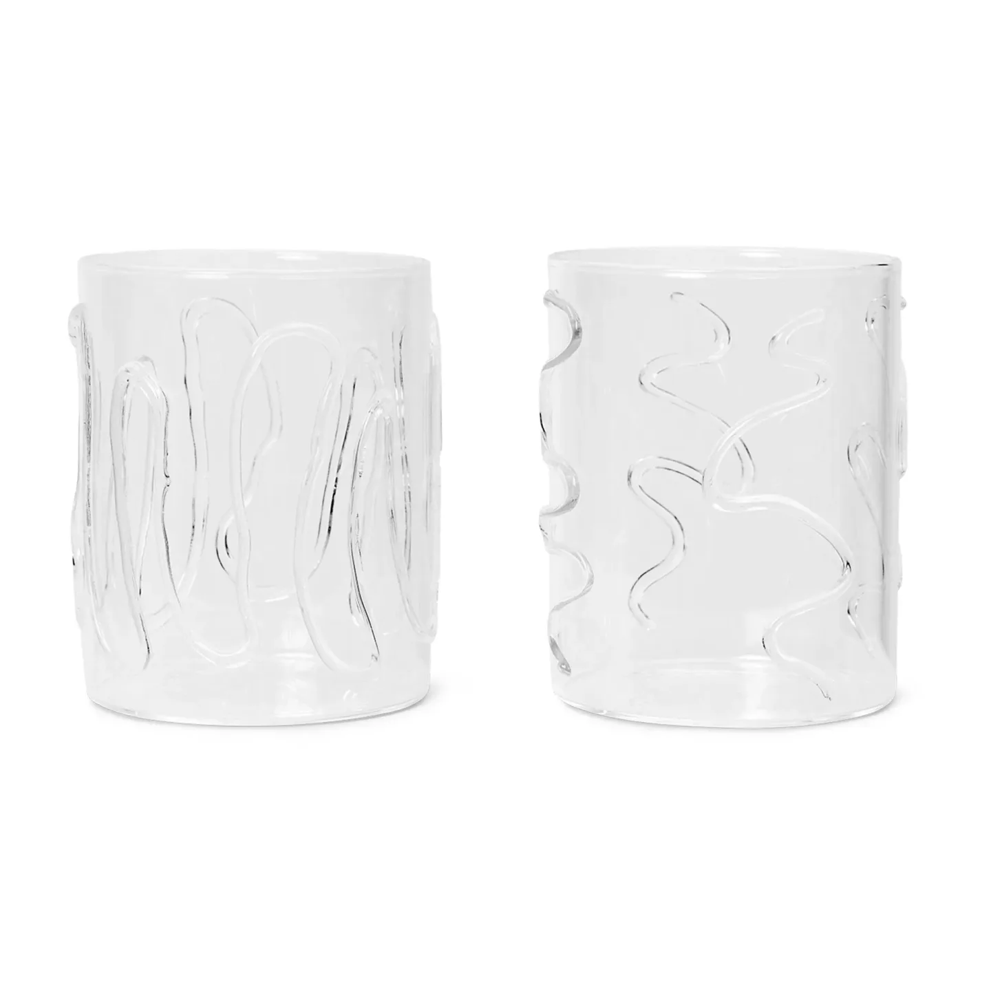 Ferm Living Doodle Wasserglas tall 2er Pack 35cl