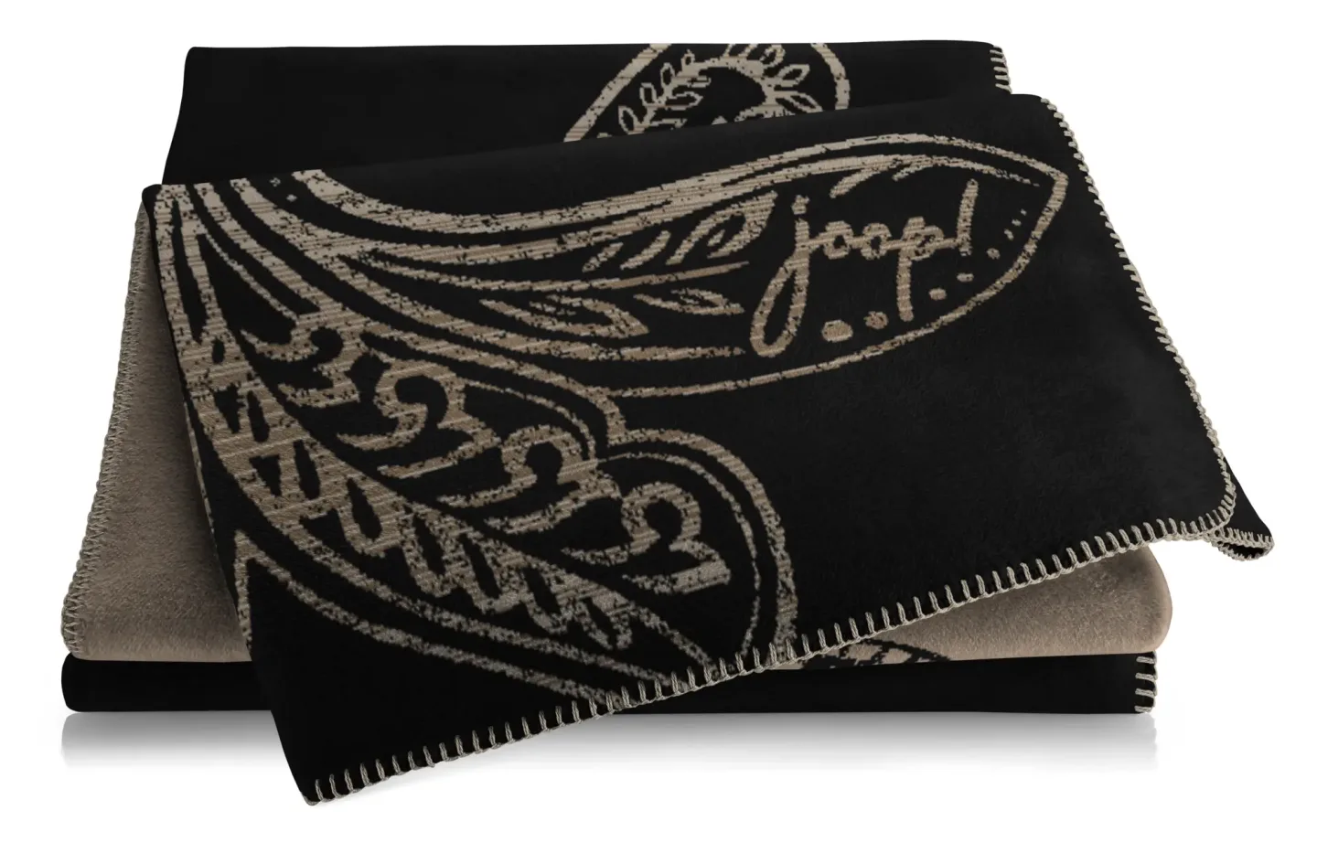 Biederlack Plaid Paisley Schwarz | Schubiger Möbel