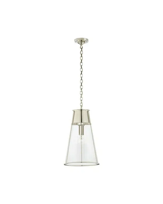 Robinson Large Pendant Polished Nickel/Clear Glass