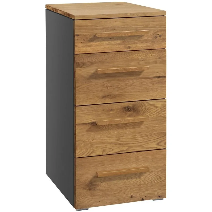 Hasena Kommode Nicanora anthrazit/Wildeiche Holz/MDF B 45 H 86 cm