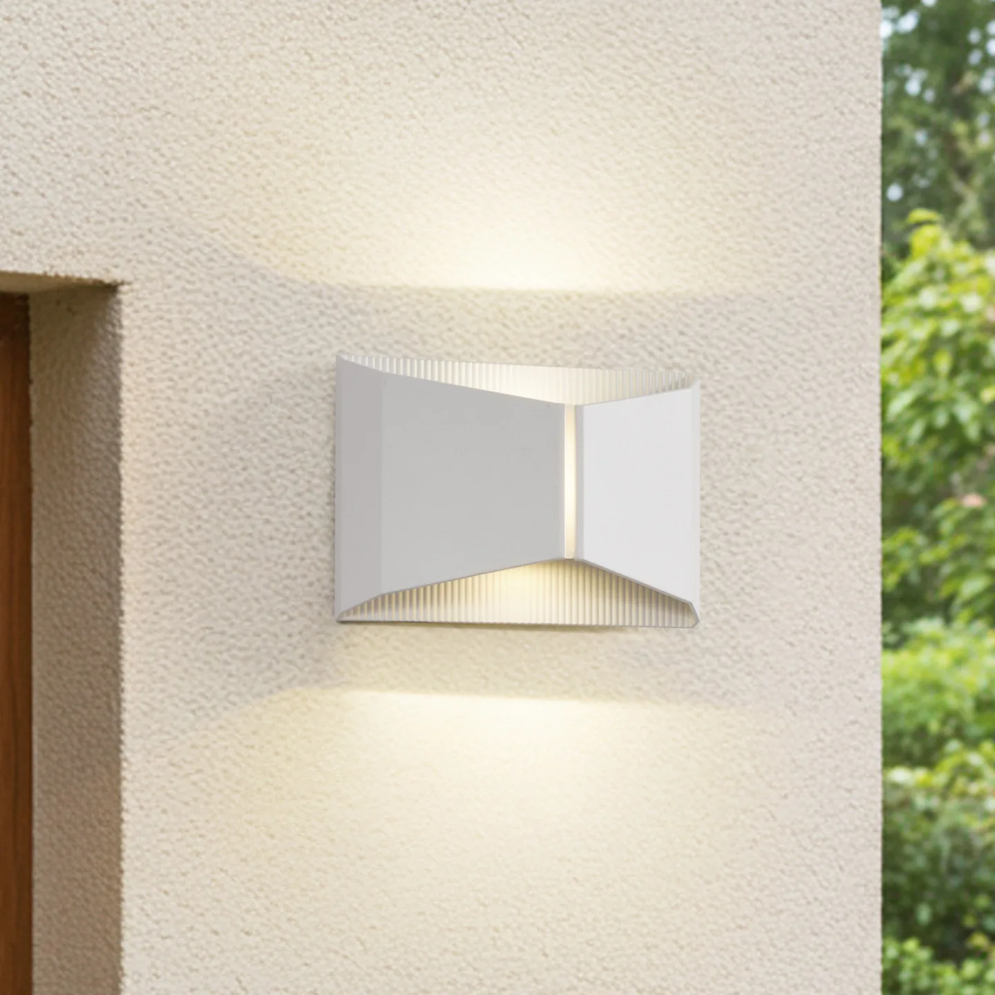 Anlira LED-udendørs væglampe, op og ned, hvid, IP65 - Lindby - Terrasse - Moderne - Metal - Kantet