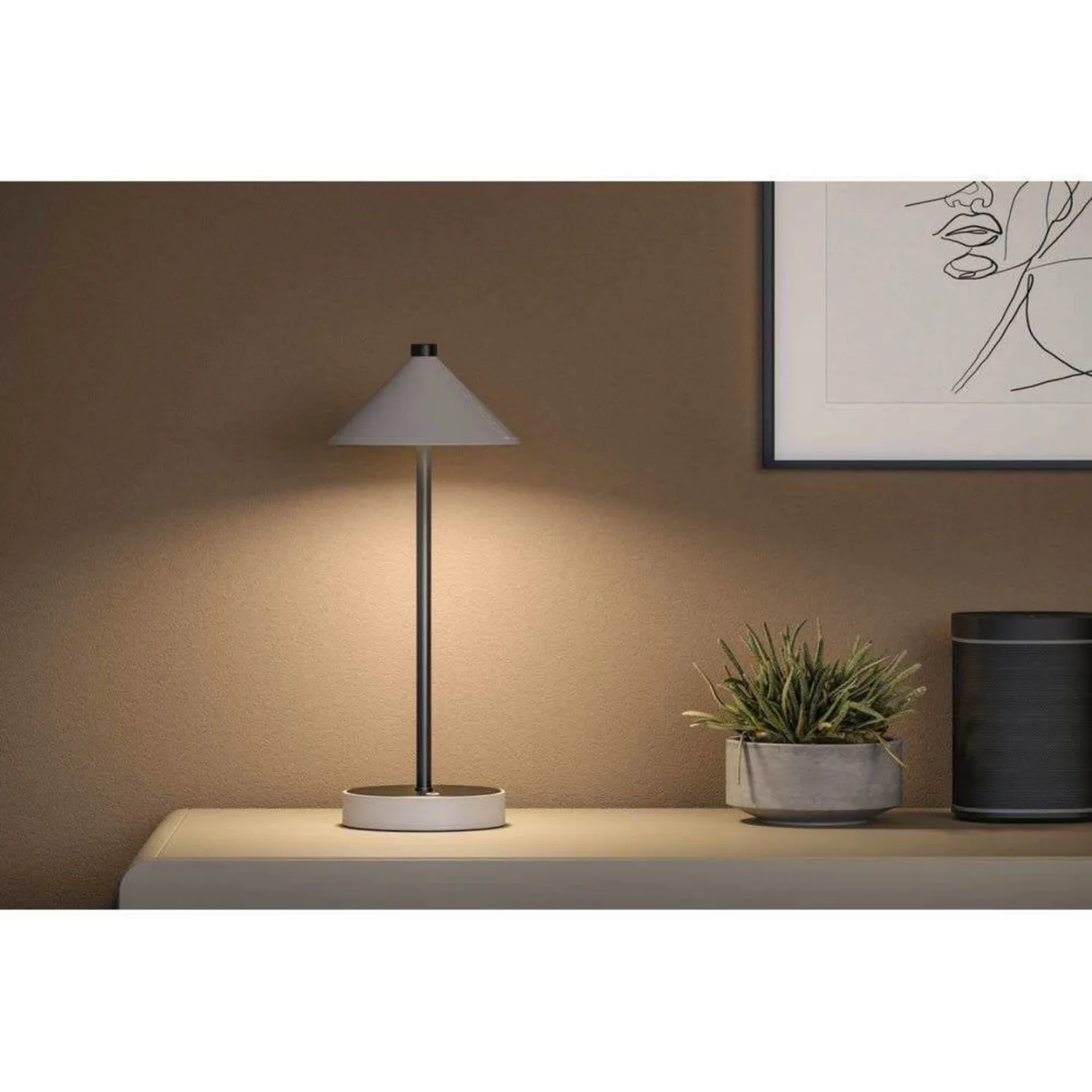 Pellini Portable Tischleuchte Schwarz/Beige Down - Paulmann - Wohnzimmer - Modern - Metall - Einflammig