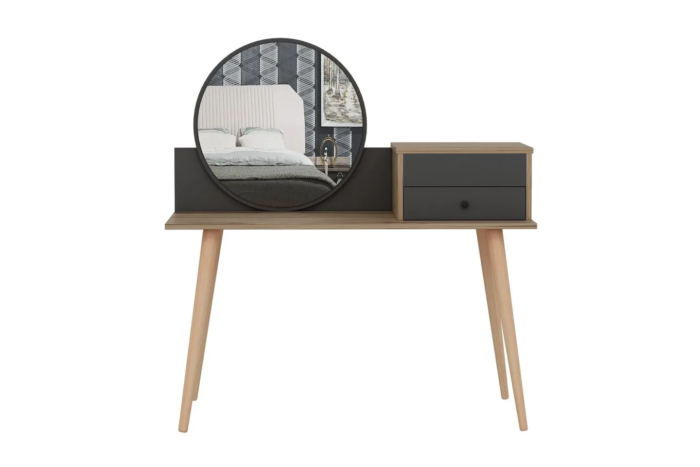 Straat Sminkbord 120x96 cm Svart/Brun - Hanah Home