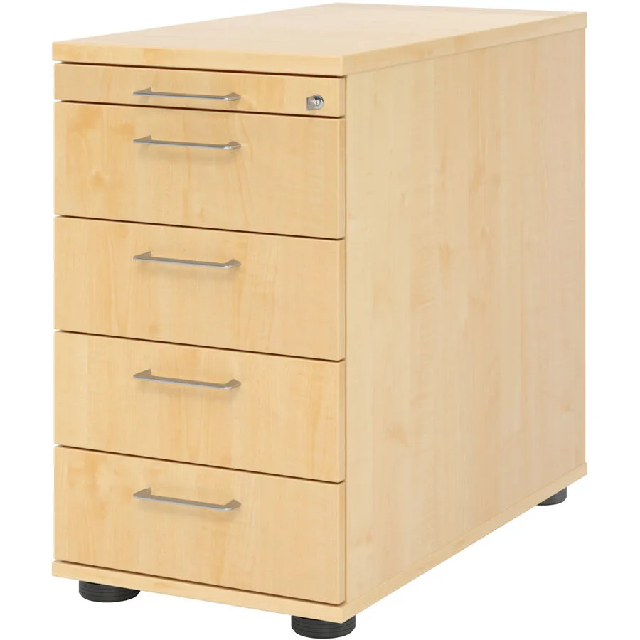 Standcontainer Office Ahorn/Aluminium gebürstet Holzwerkstoff B 42.8 H 76 cm
