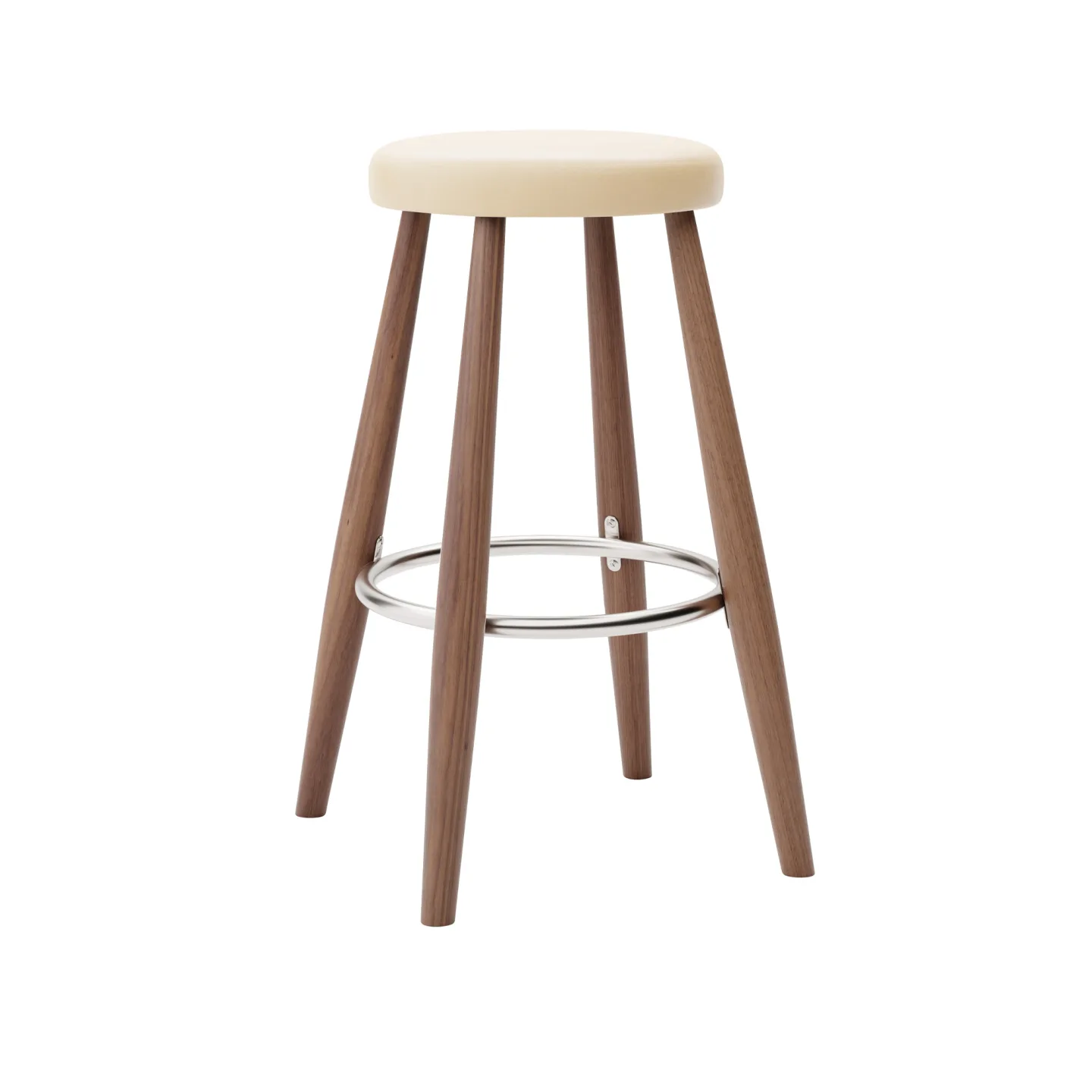 Carl Hansen - CH58 Low Stool, Oljad Valnöt, Lädergrupp C Sif - 90 - Barstolar - Hans J. Wegner - Träfärgad - Läder/Metall/Trä