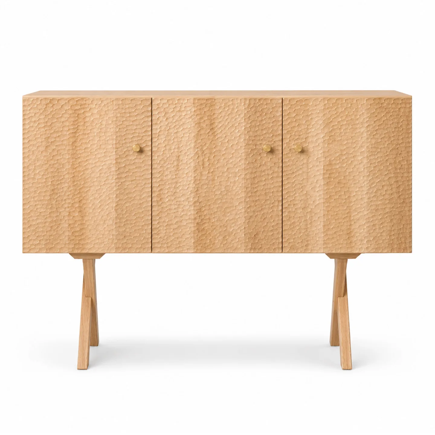 Zanat - Touch Sideboard, 3 doors/Massivt trä, Oljad ek 129 cm - Skänkar och sideboards - Studioilse - Träfärgad - Trä
