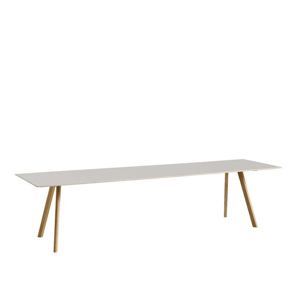 HAY - CPH30 2.0 Table Lacquered Oak Frame L300 X W90 X H74 Off-White Linoleum Tabletop Lacquered Edge - Matbord - Ronan & Erwan Bouroullec - Vit - Trä