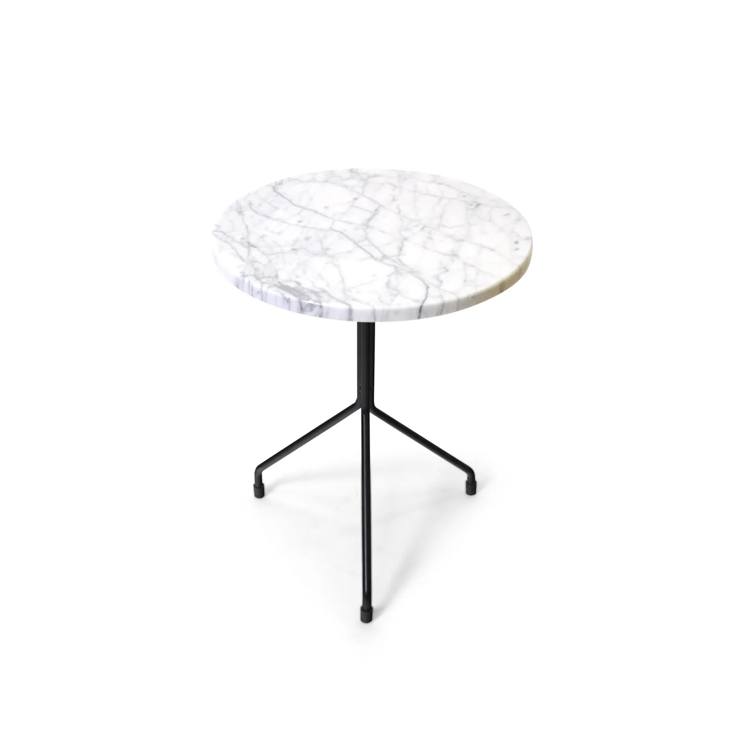 OX Denmarq - Allforone Table Or Stool, Height 48 Cm, Top: White Marble - Sidobord - Dennis Marquart - Svart - Metall/Sten