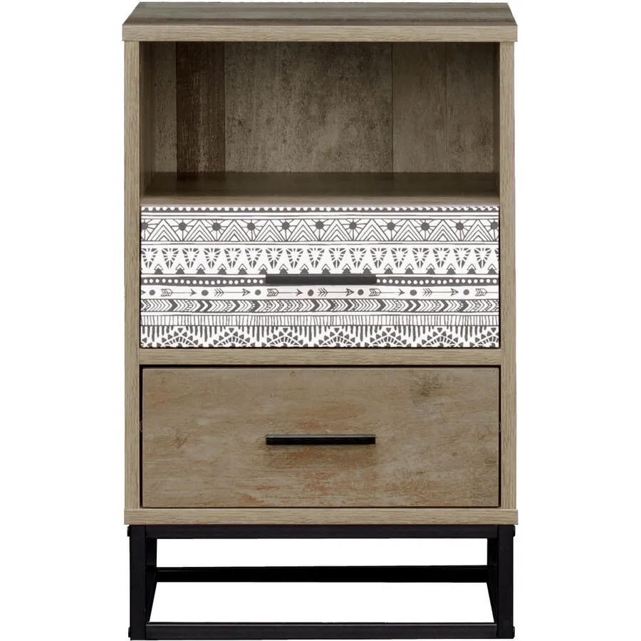 Nachttisch Post Weiss/Grau MDF 39.5 cm
