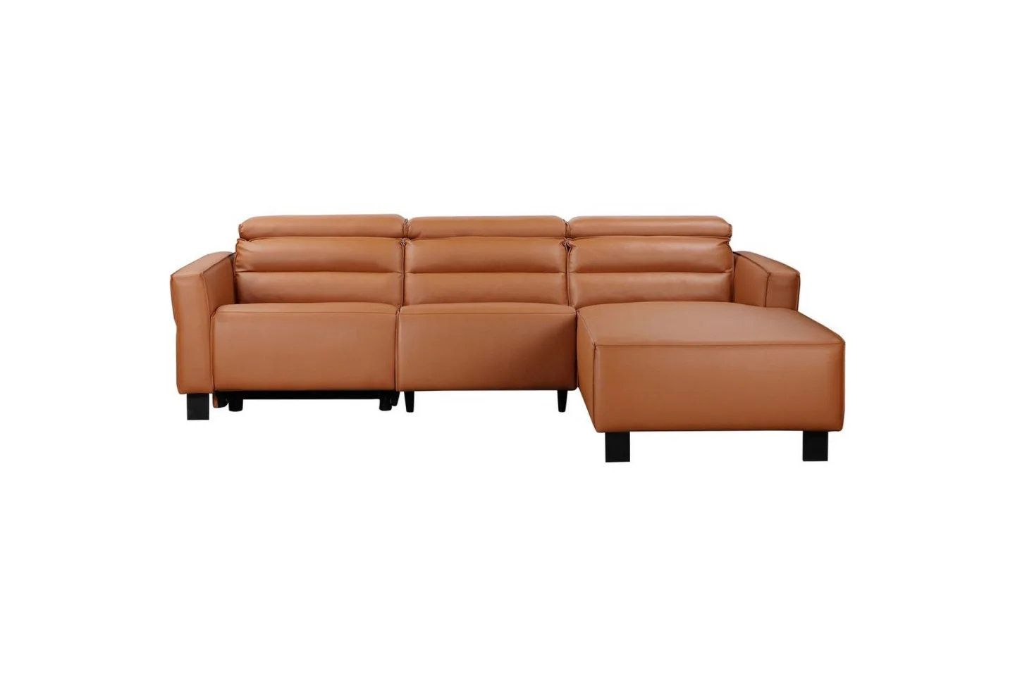 Reclinersoffa med hörn Loft24 Carpari Reclinersoffa 3-sits Brown Right-faced Artificial leather -