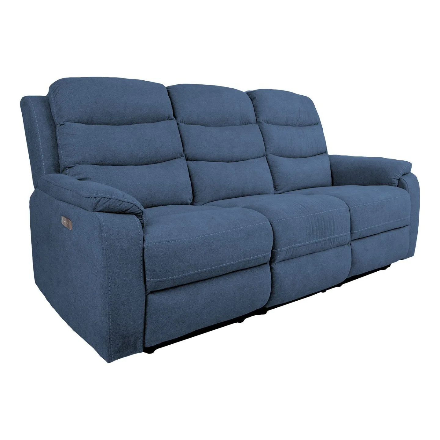 Reclinersoffa Blenor 3-sits med elektrisk mekanism - blå