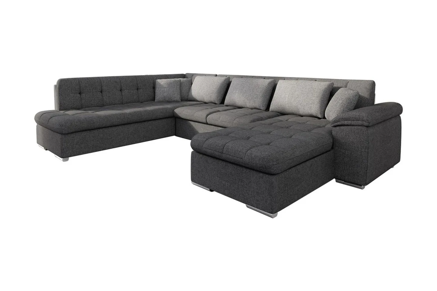 Niko U-Bäddsoffa 350x205x76 cm Divan Höger - Grå
