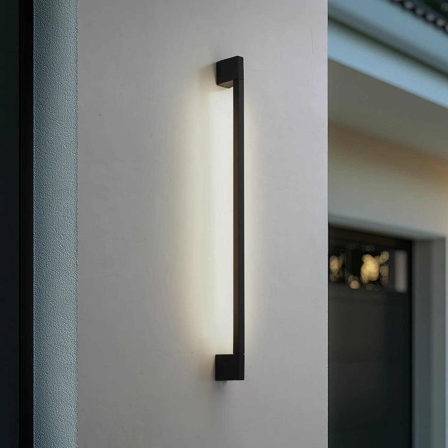 Neano LED-vegglampe, 90 cm, svart, metall, IP54 - Lindby - Balkong - Moderne - Aluminium - Plafond