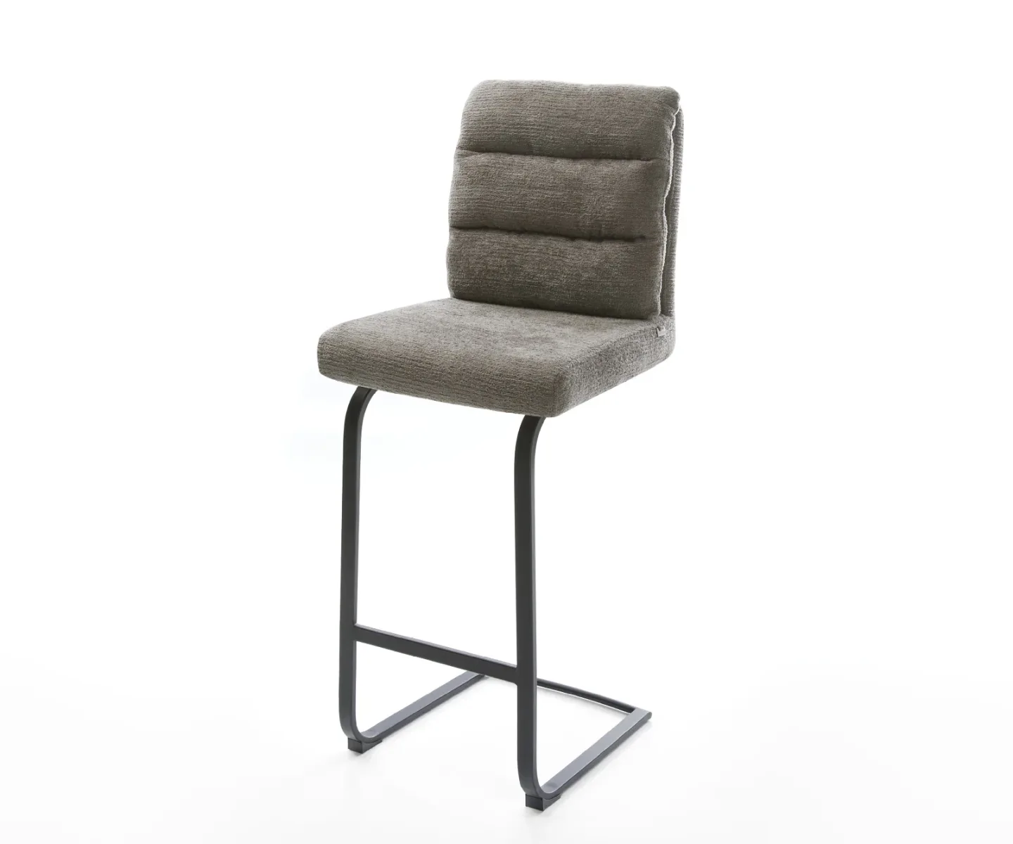 Barstuhl Pela-Flex Bouclé Soft Schlamm Freischwinger Flach Metall Schwarz
