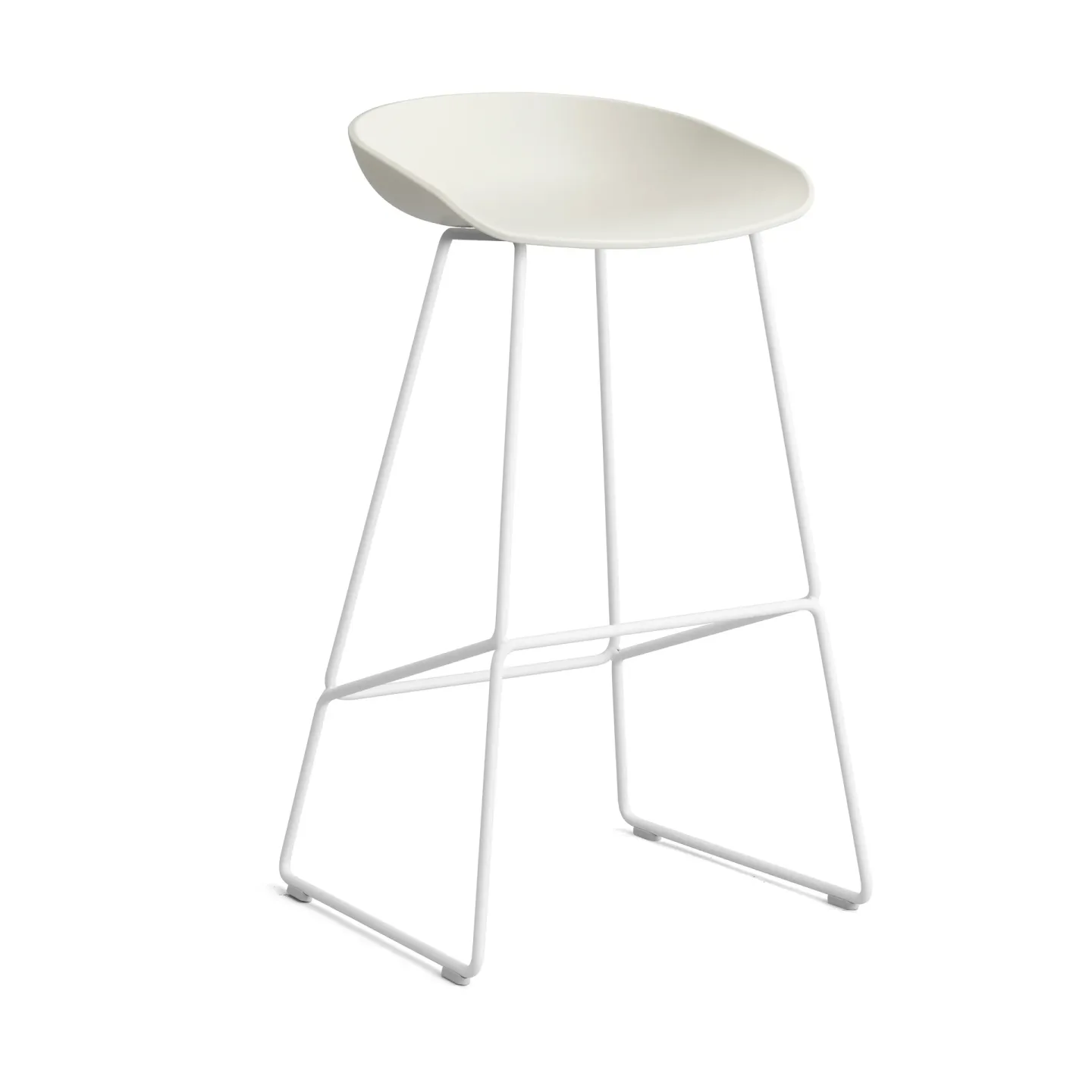 HAY About a Stool 38 High Barhocker 2.0 Melange cream-weißes Stahlgestell