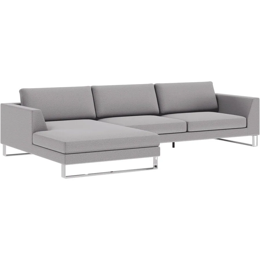 Ecksofa Domino Links Stoff grau/beige B 310 T 181 cm - Möbel Konfigurator: Traummöbel individuell zusammenstellen