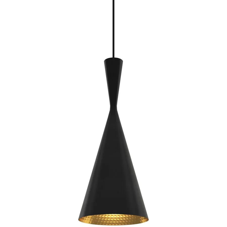 Tom Dixon Pendellampe Beat Tall Schwarz Messing - LED - Lichtfarbe: Warmweiss - LED Energiesparlampen