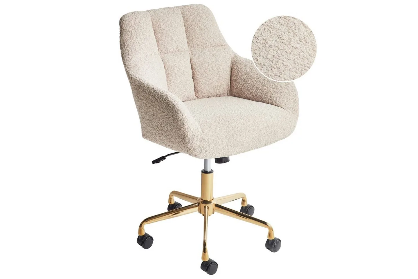 Kontorsstol Palmdale Beige/svart/guld - Beige/svart/guld