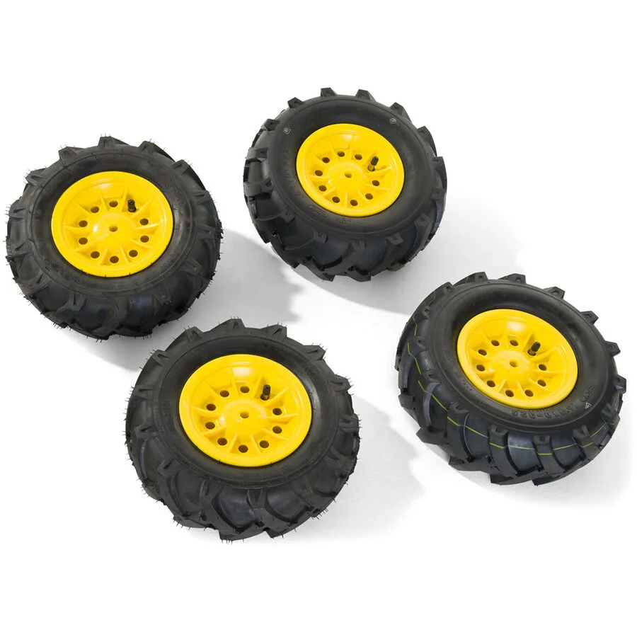 Luftreifen-Kit 310x95/325x110 Rolly Toys Schwarz Kunststoff - Farbe: Schwarz/Gelb